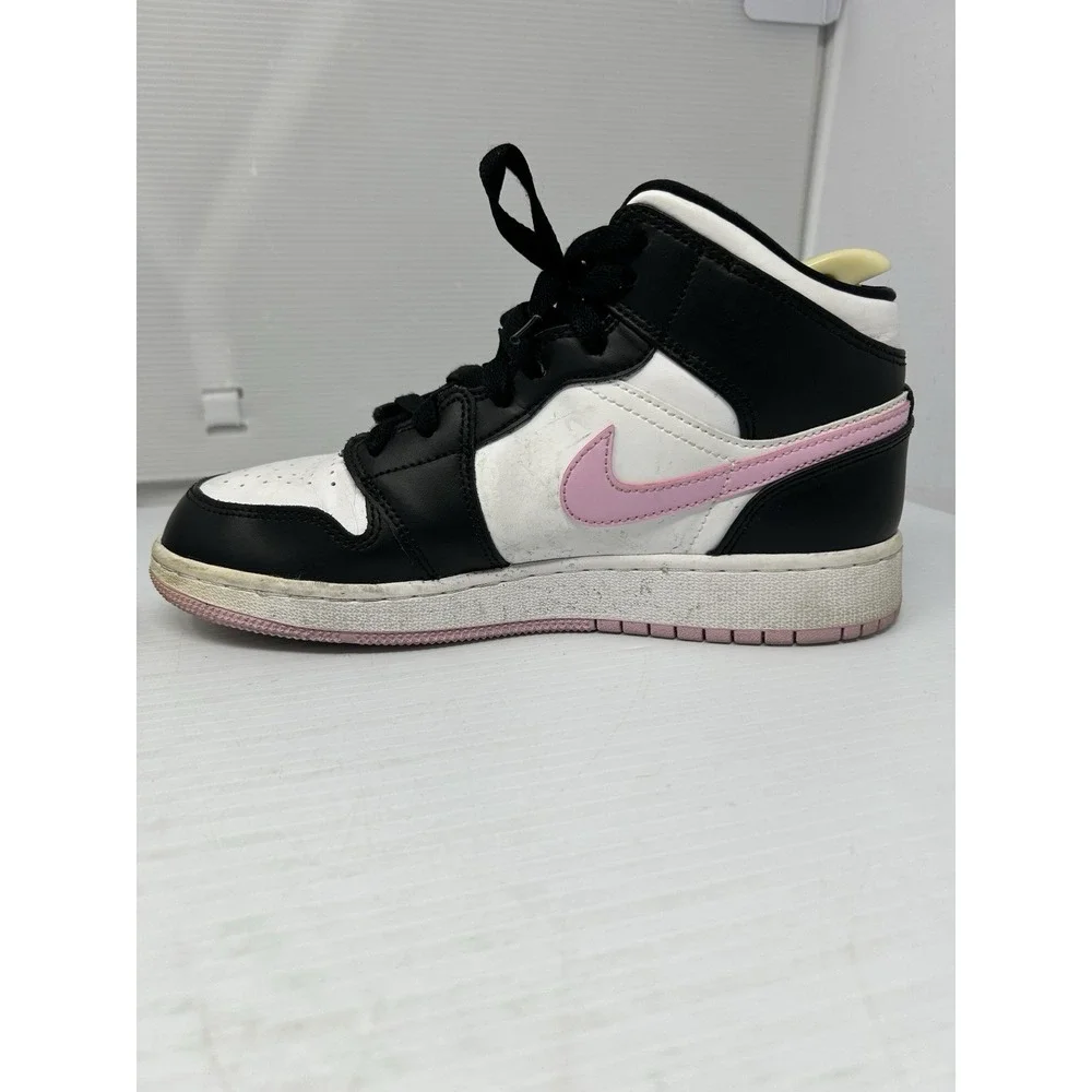 Nike Air Jordan 1 Mid Athletic Shoes Youth Girls 6Y Light Arctic Pink 555112-103